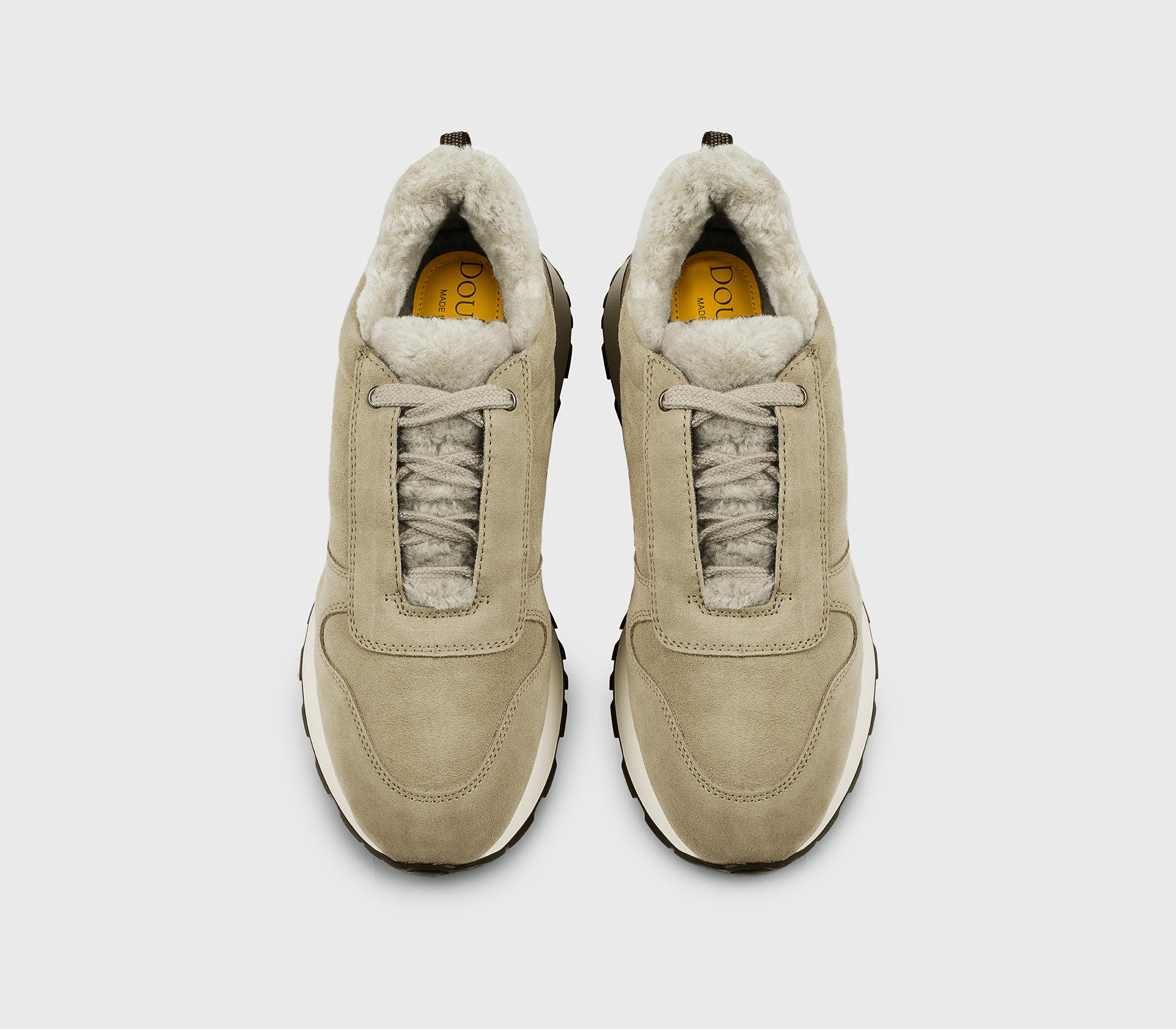 Sand-coloured suede sneaker