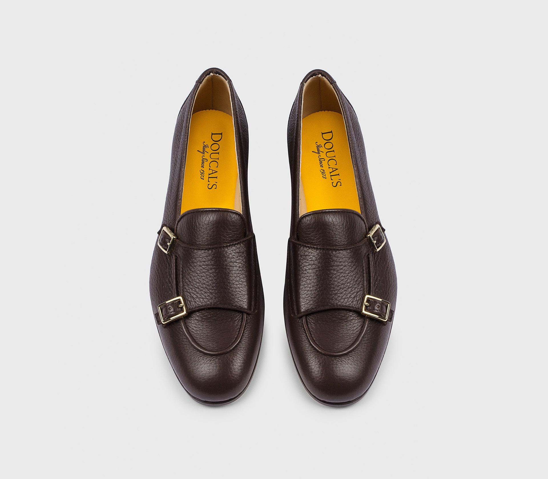 Monkstrap-Mokassin aus dunkelbraunem Hirschleder