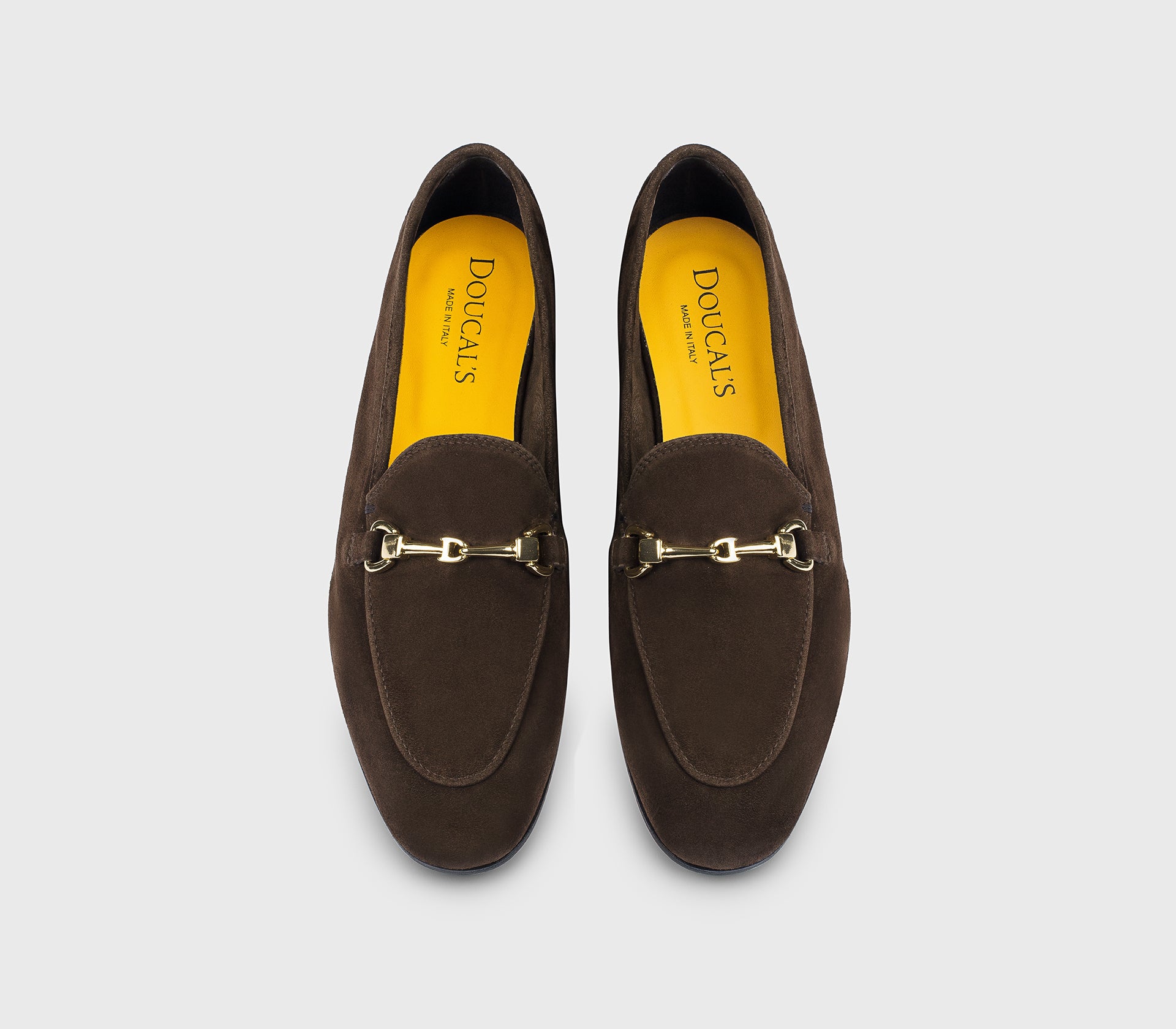 Мокасины с металлическим аксессуаром, из замши, тёмно‑коричневые «мокка»