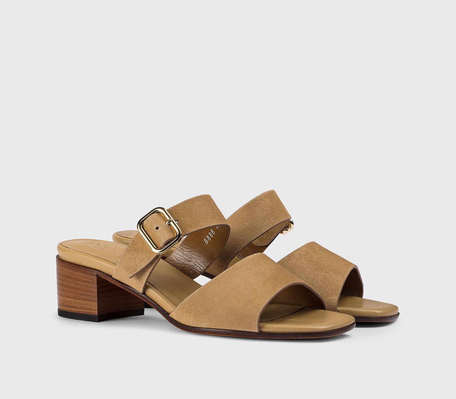 Сандалии с двумя ремешками из замши в бежевом оттенке «teddy»