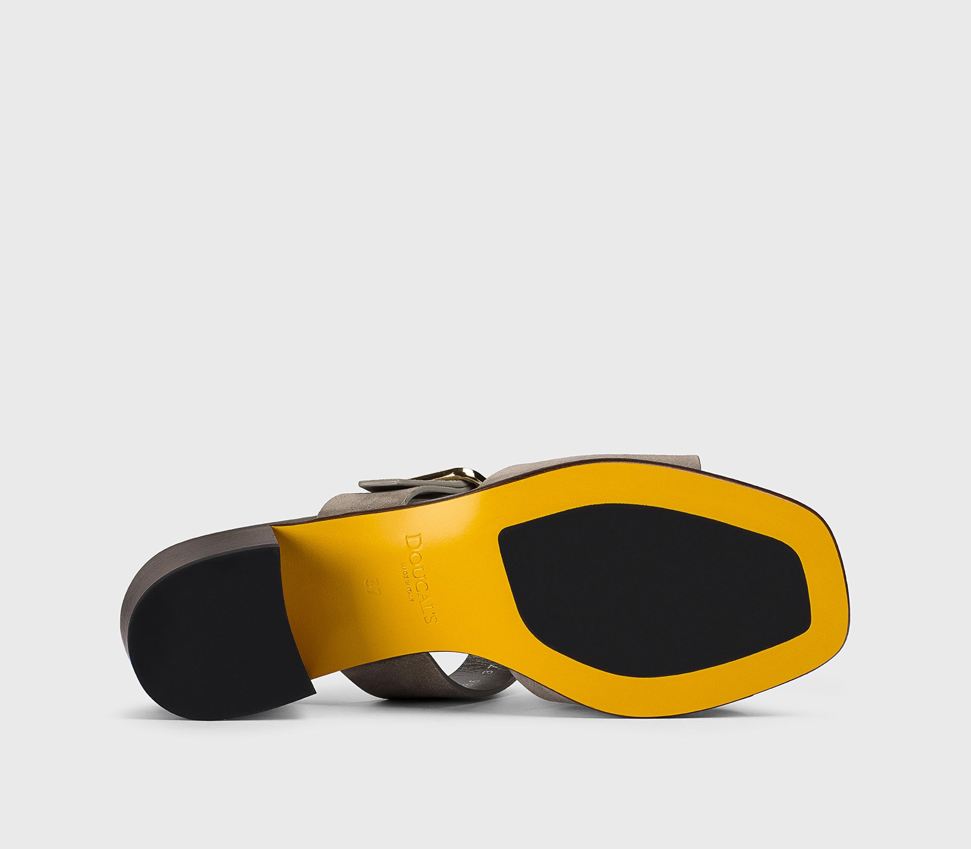 Sandale à double bande en daim gris chaud