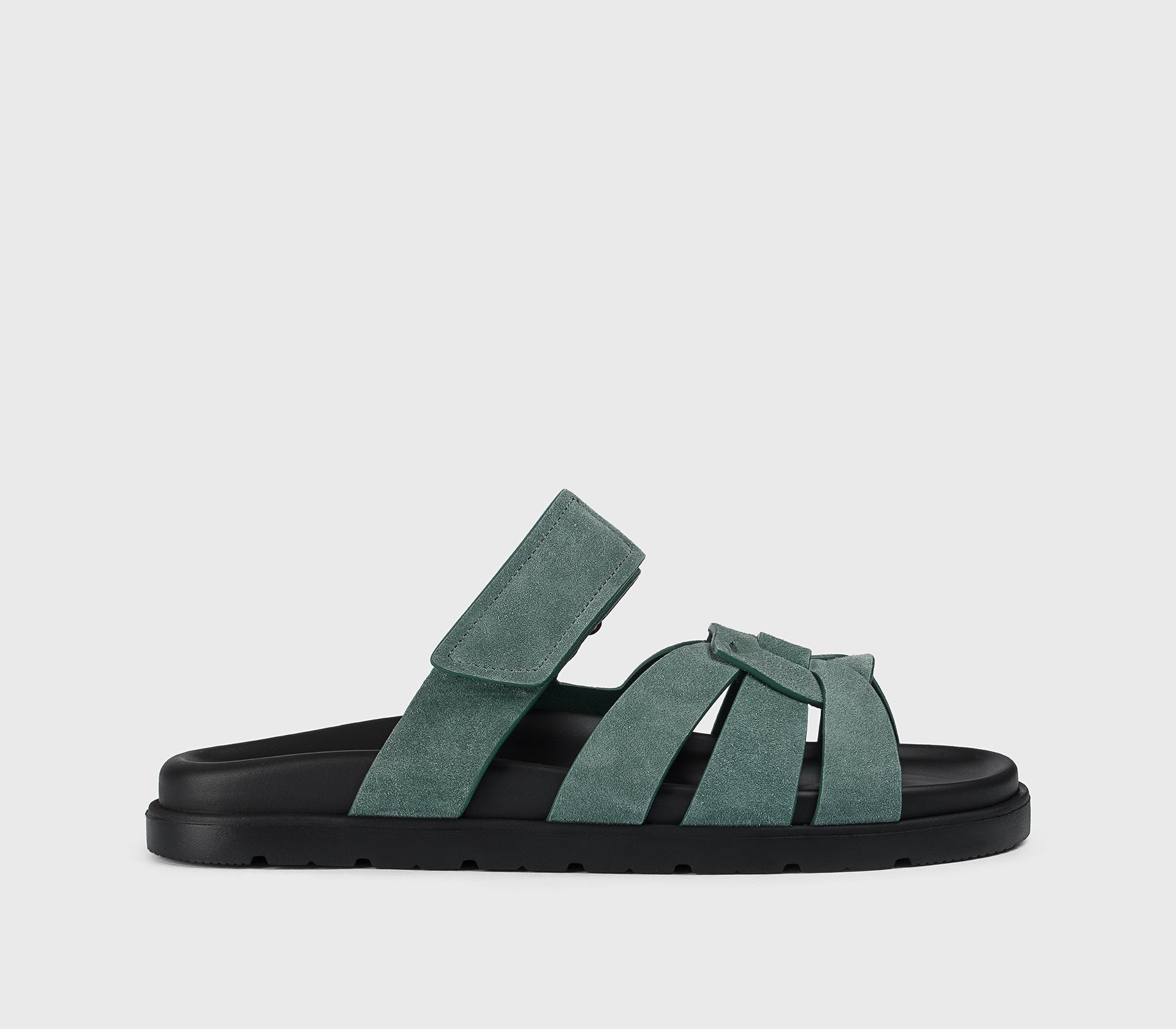 “Horizon” blue suede multi-strap sandal