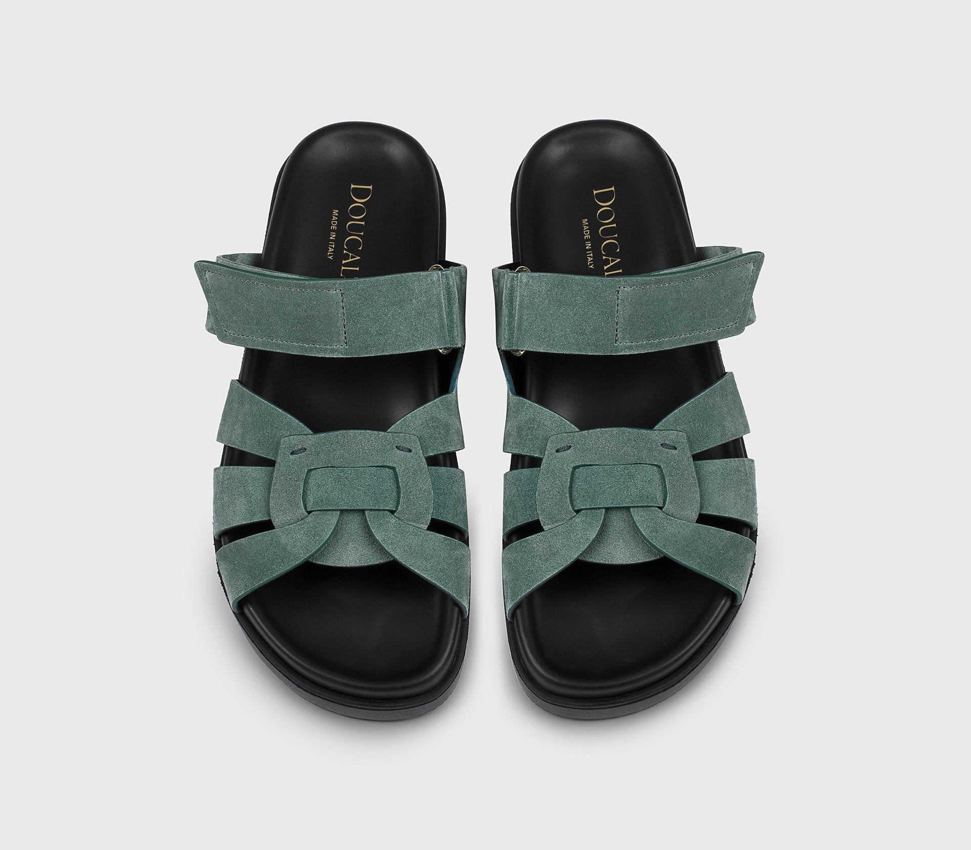 “Horizon” blue suede multi-strap sandal