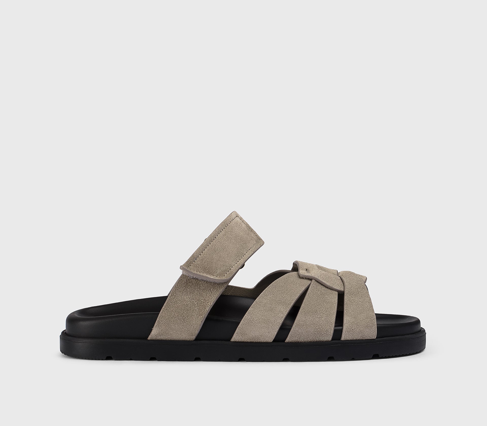 Mud suede multi-strap sandal