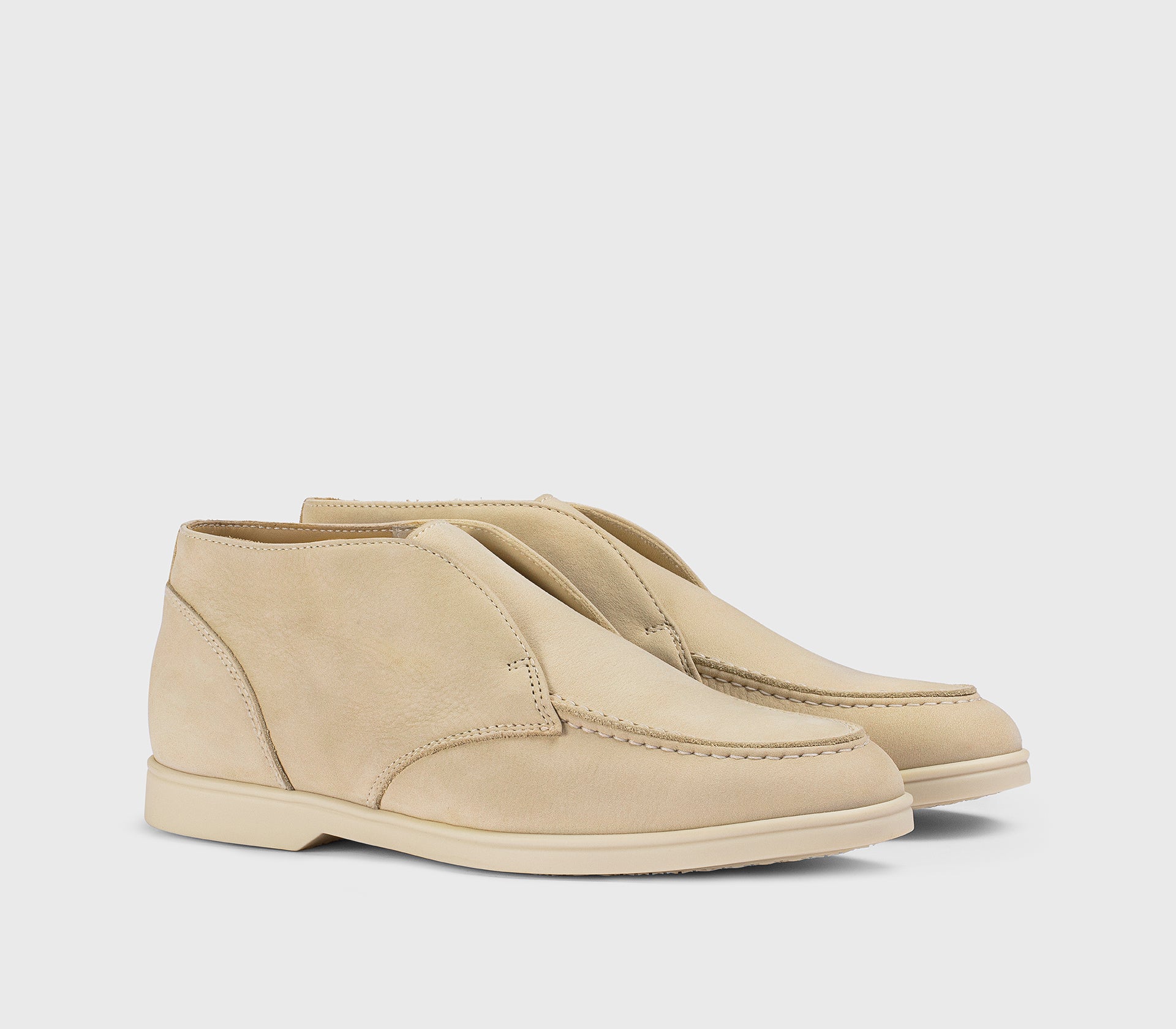 Desert boot en cuir blanc craie