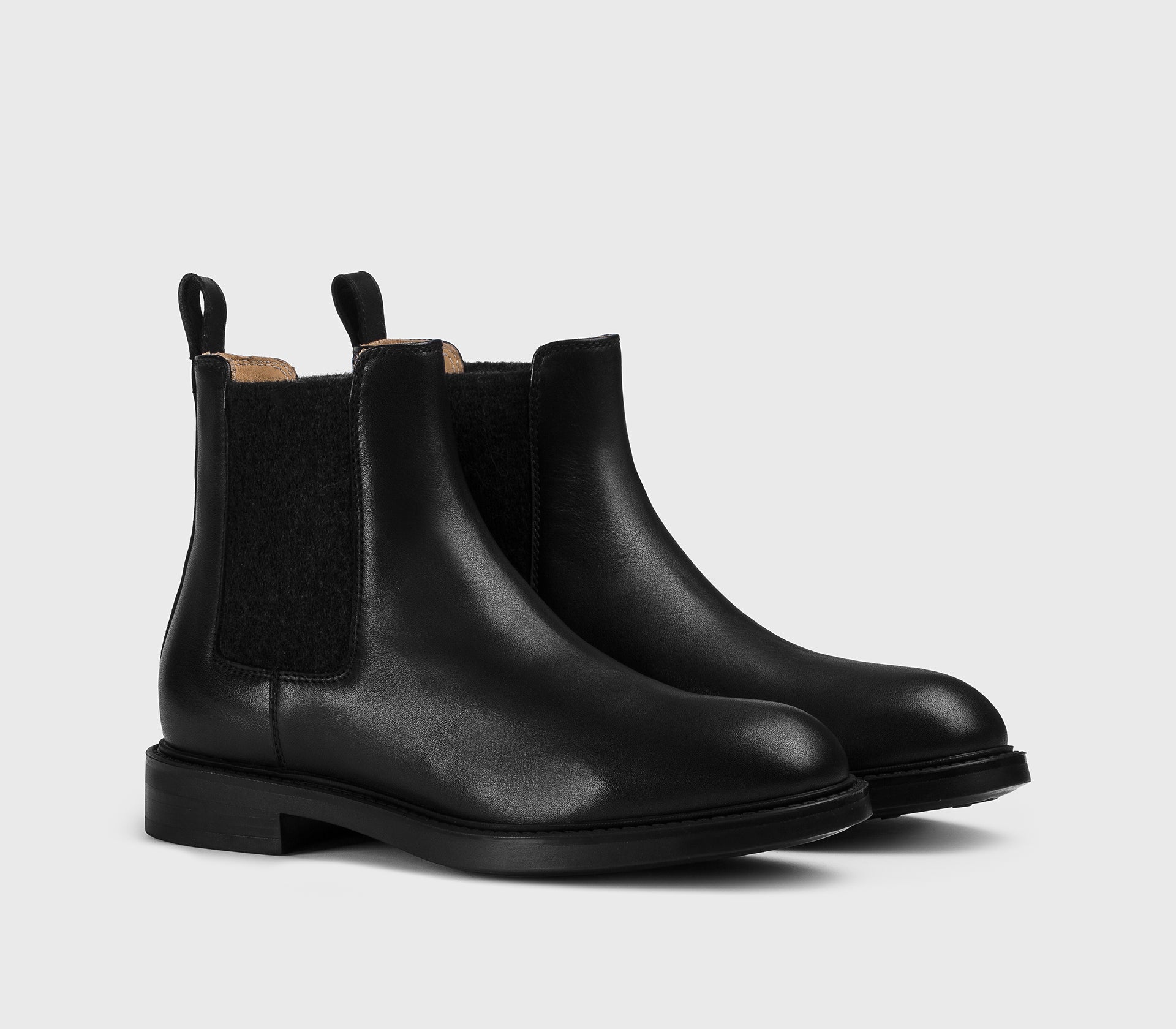 Schwarze Lederstiefelette