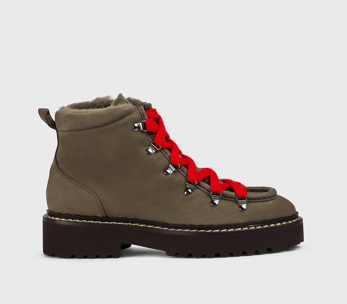 Bottine à lacets en cuir vison
