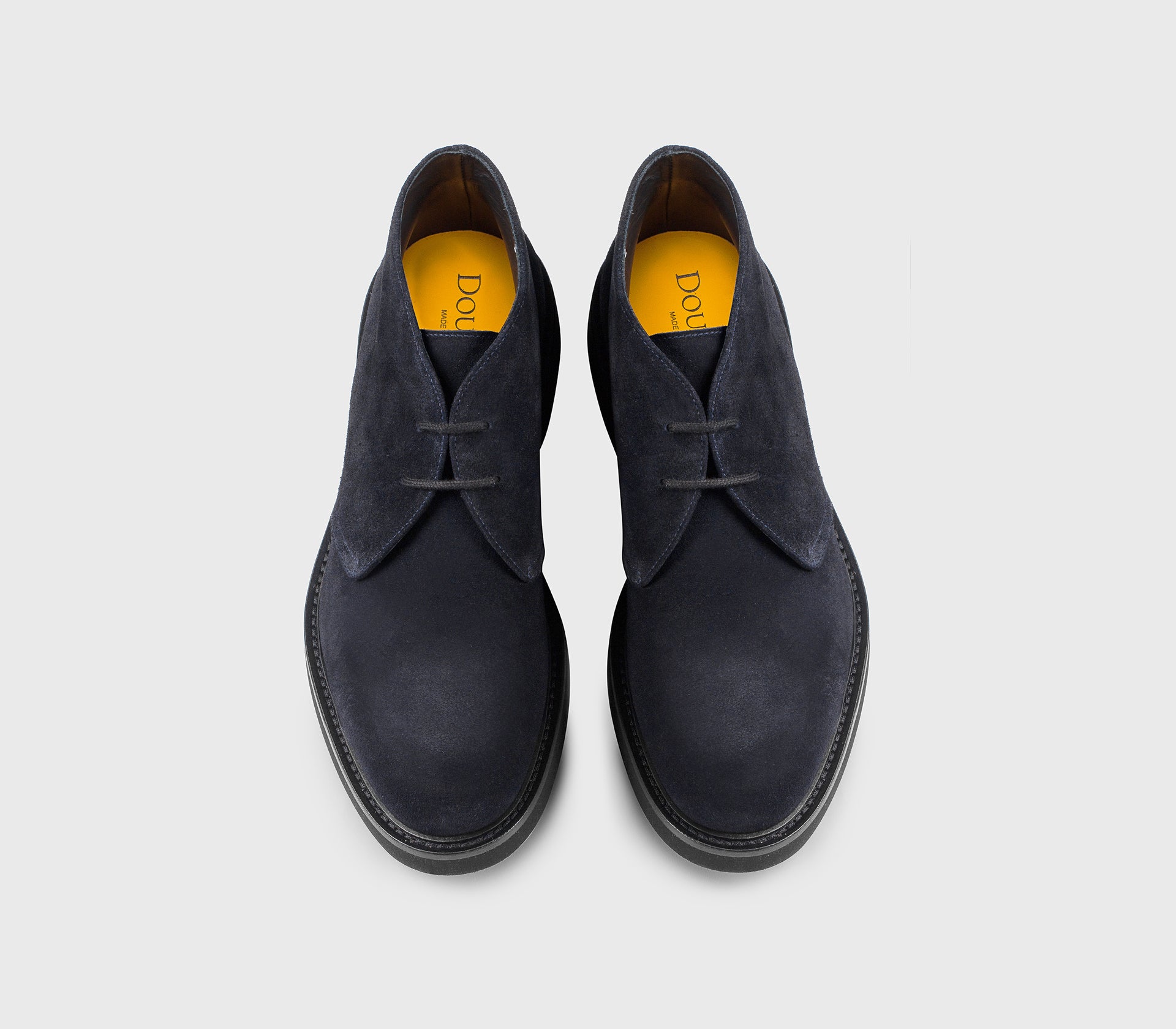 Blue suede ankle boot
