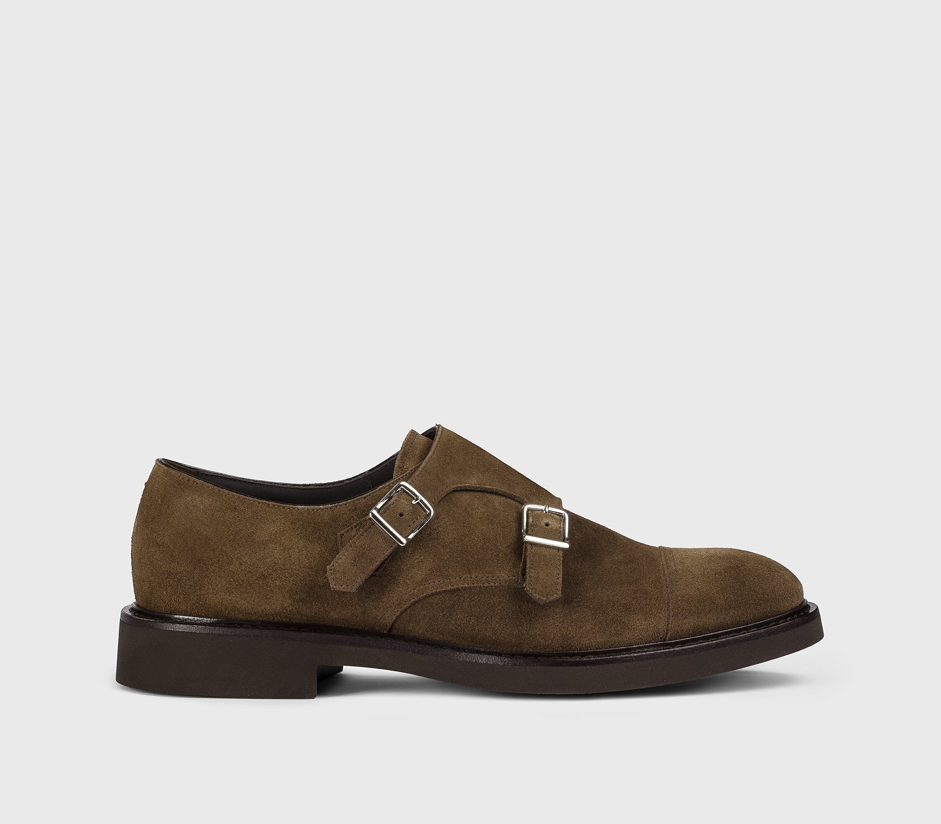 Doppia fibbia da uomo in suede| marrone - Doucal's