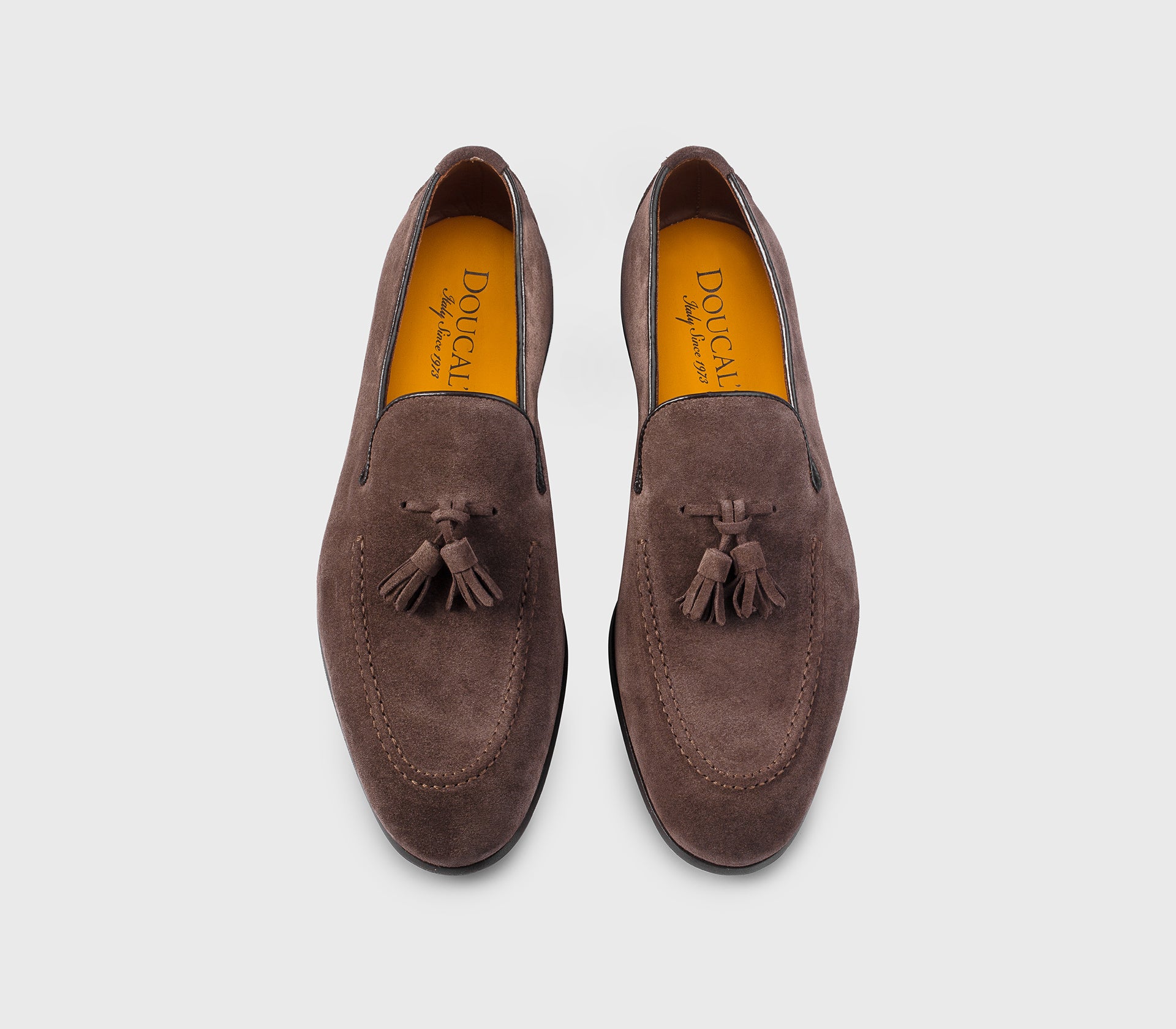 DU1080PANNUF106TM23 - Mocassino con nappine in suede marrone