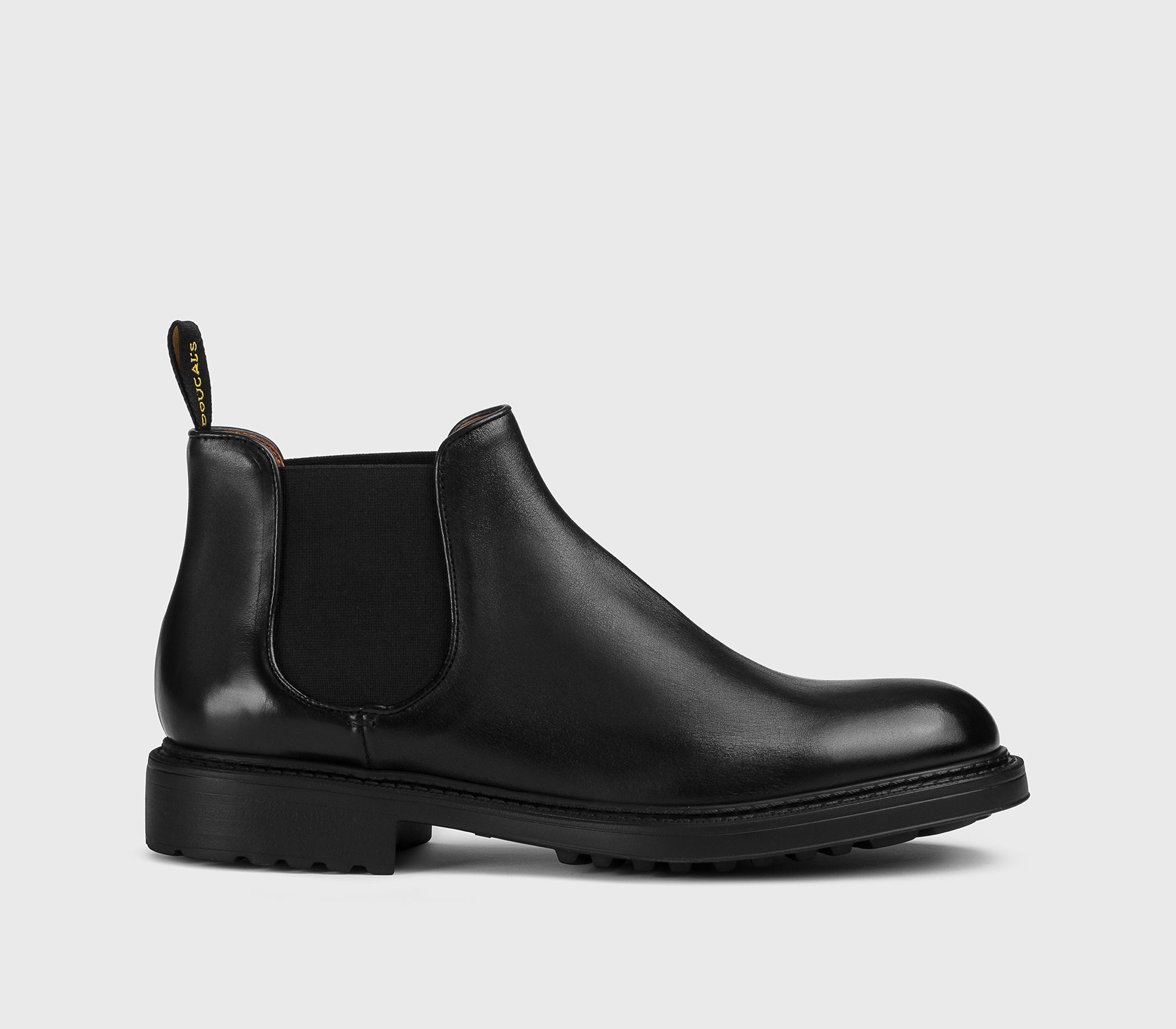 Black leather ankle boot