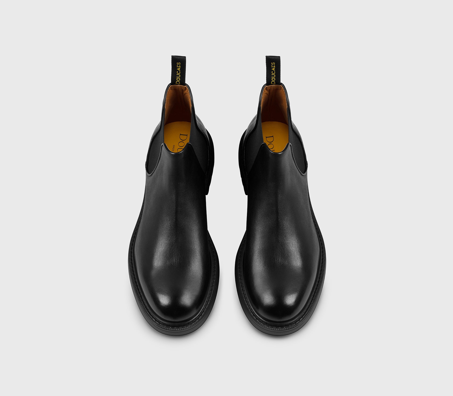 Black leather ankle boot
