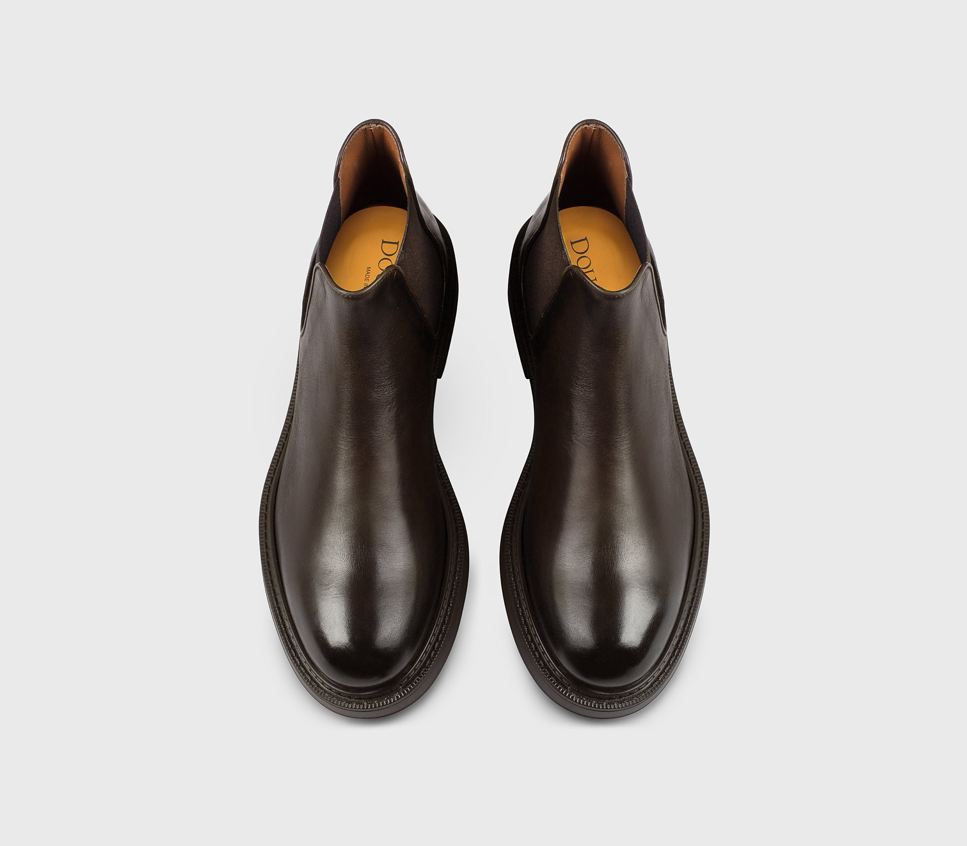 Dark brown leather ankle boot