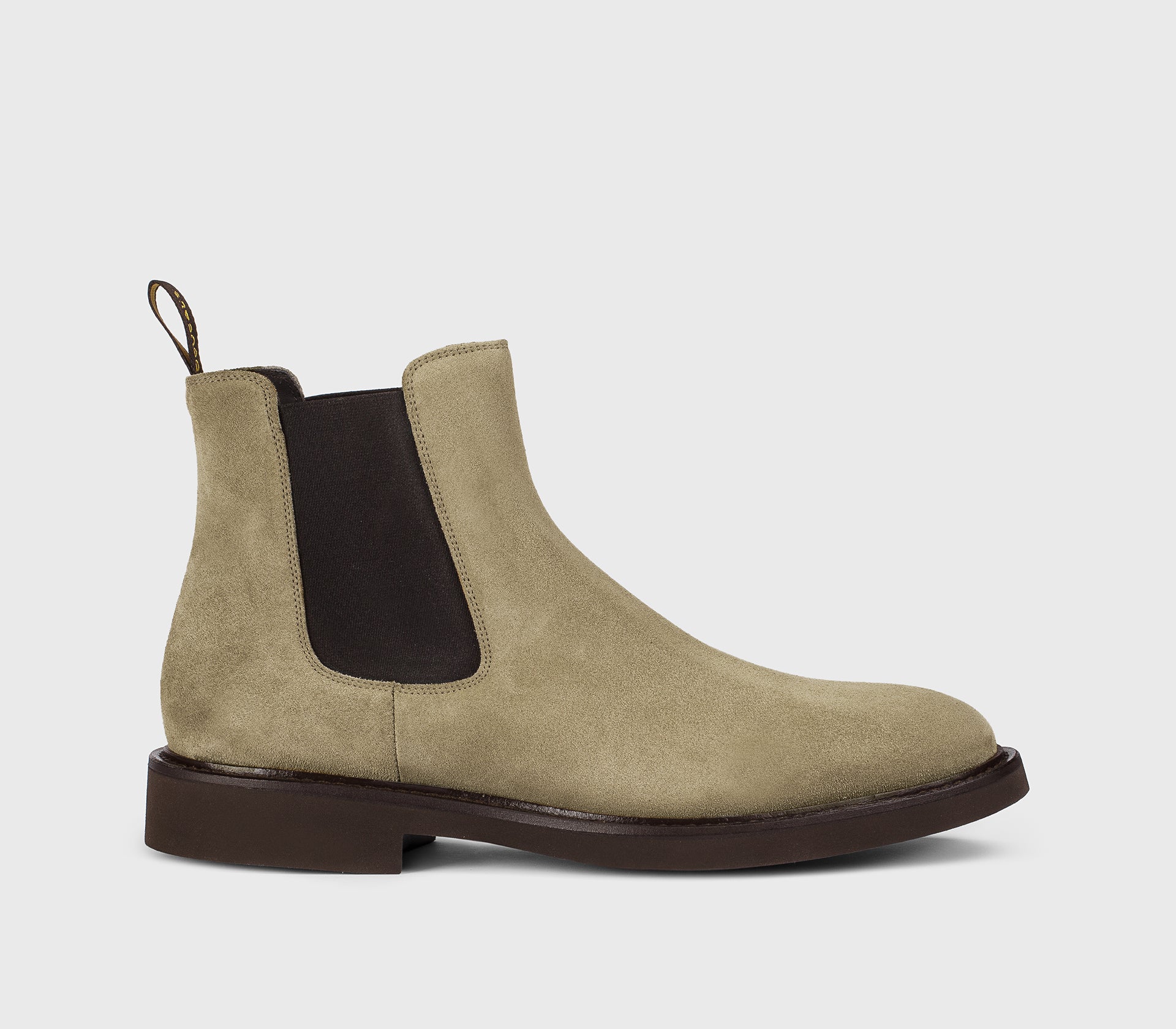 Sand-coloured suede ankle boot