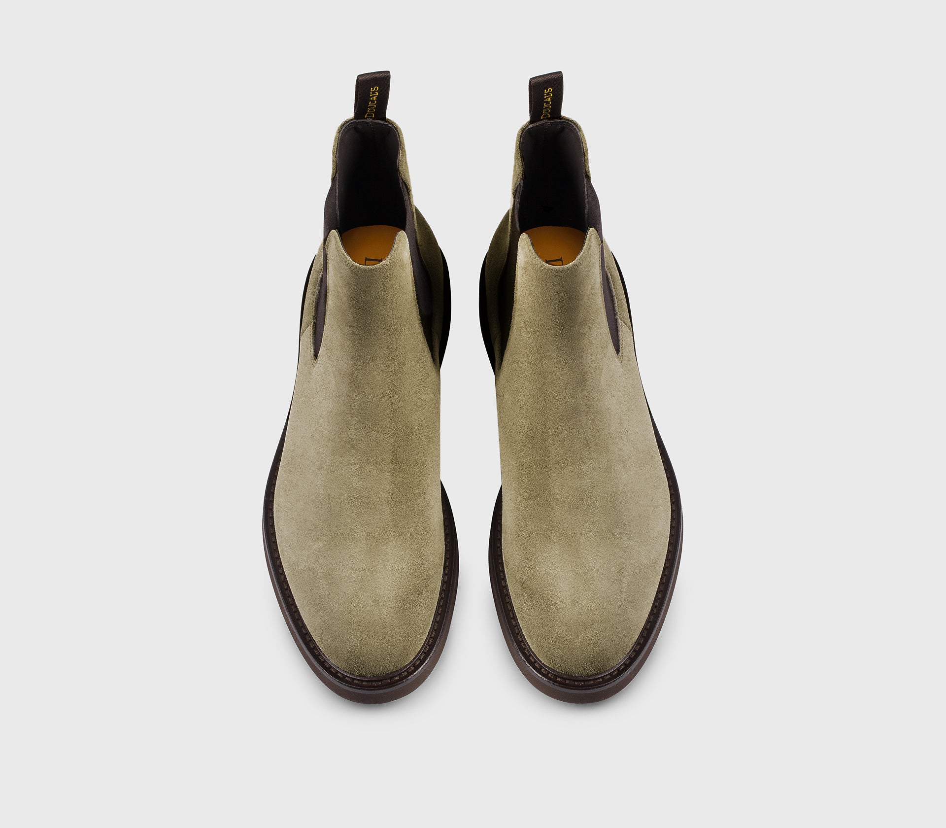 Sand-coloured suede ankle boot