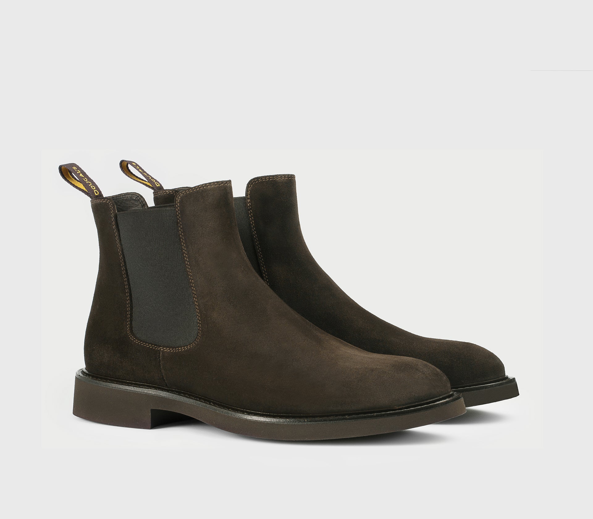 Brown suede ankle boot.
