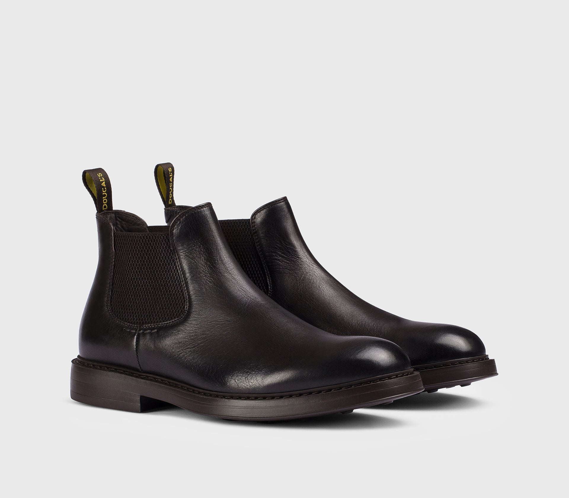 Dark brown leather ankle boot
