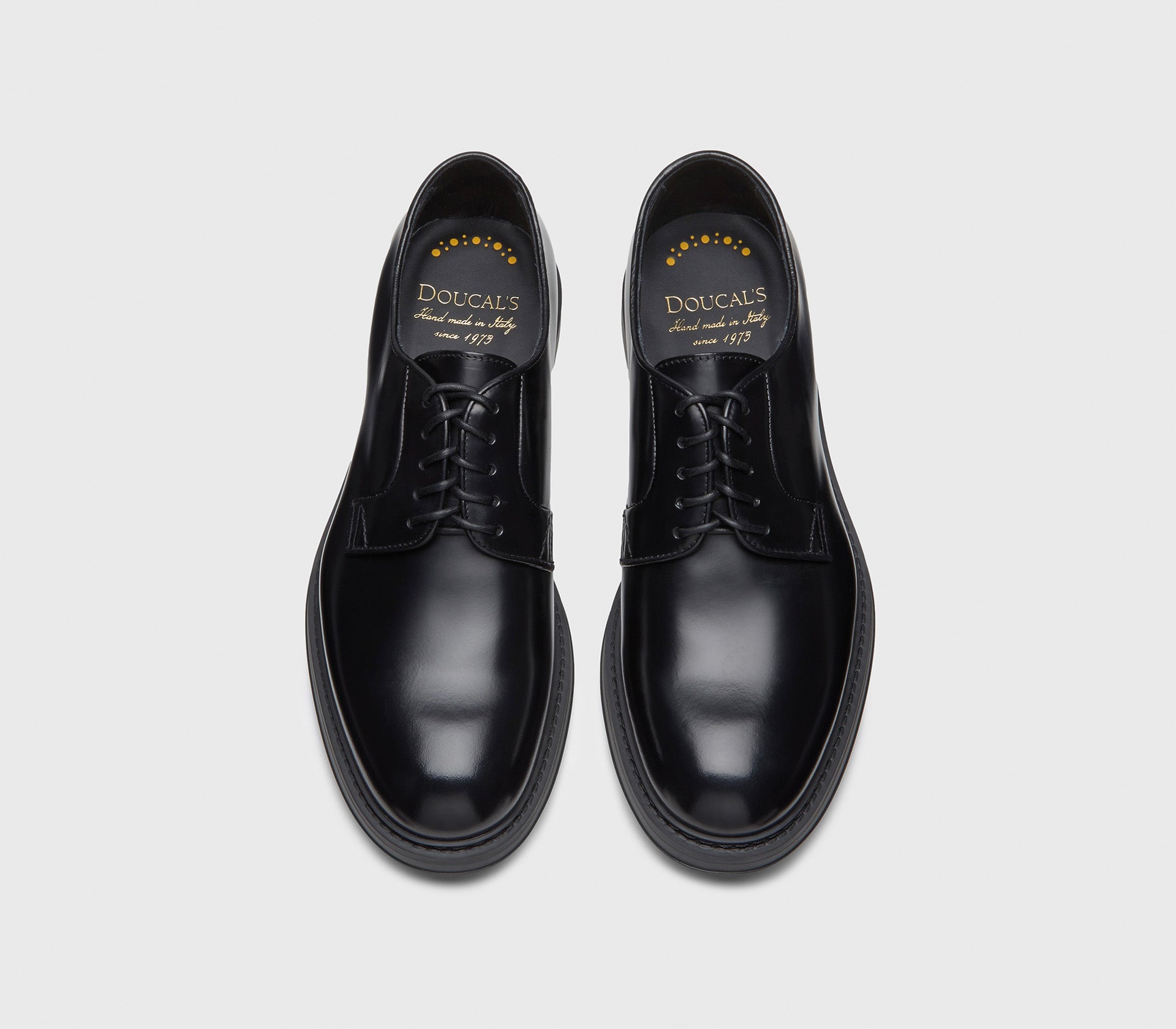 Black leather lace-up