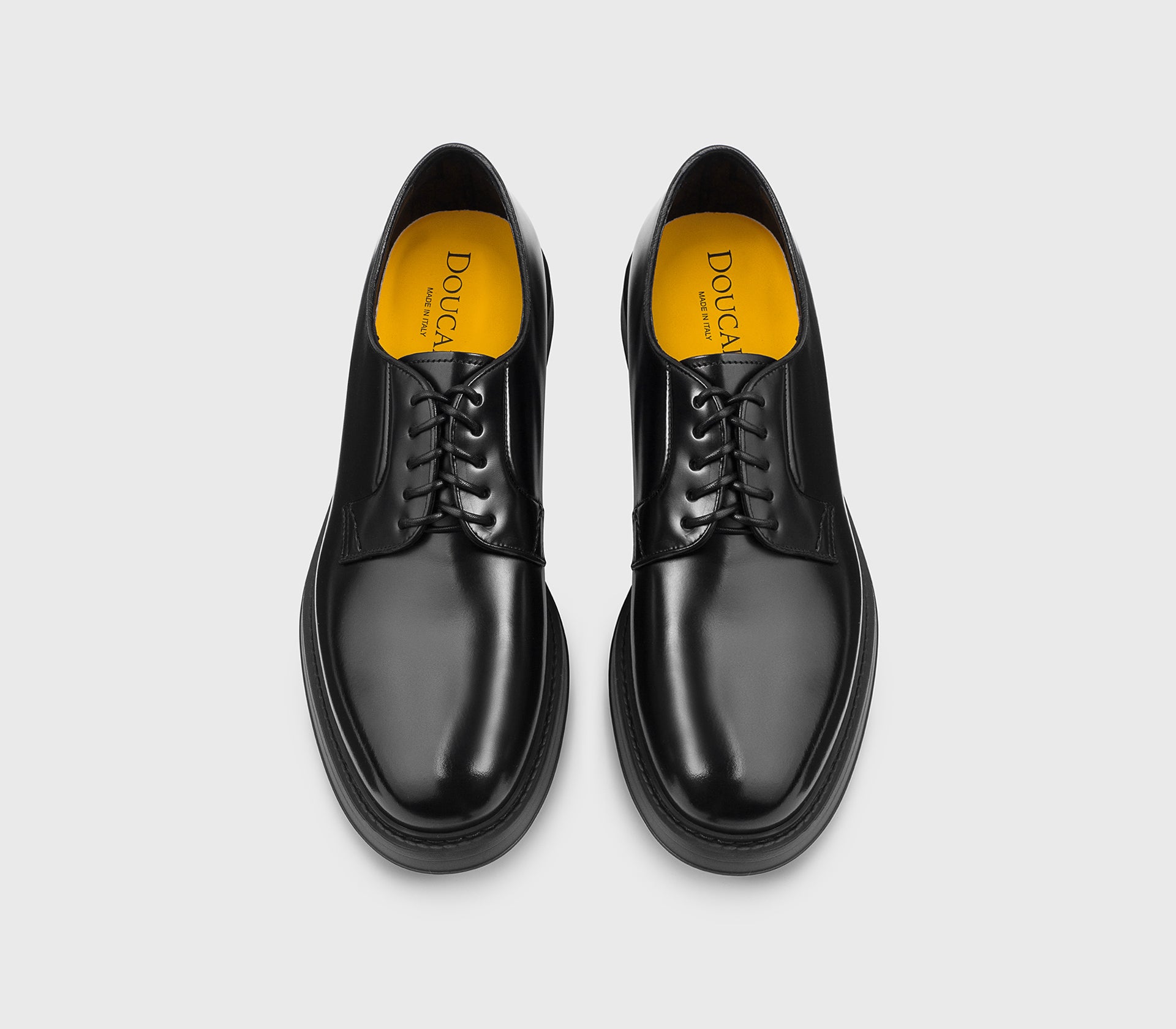 Men's leather Derby lace-up | black - Doucal's