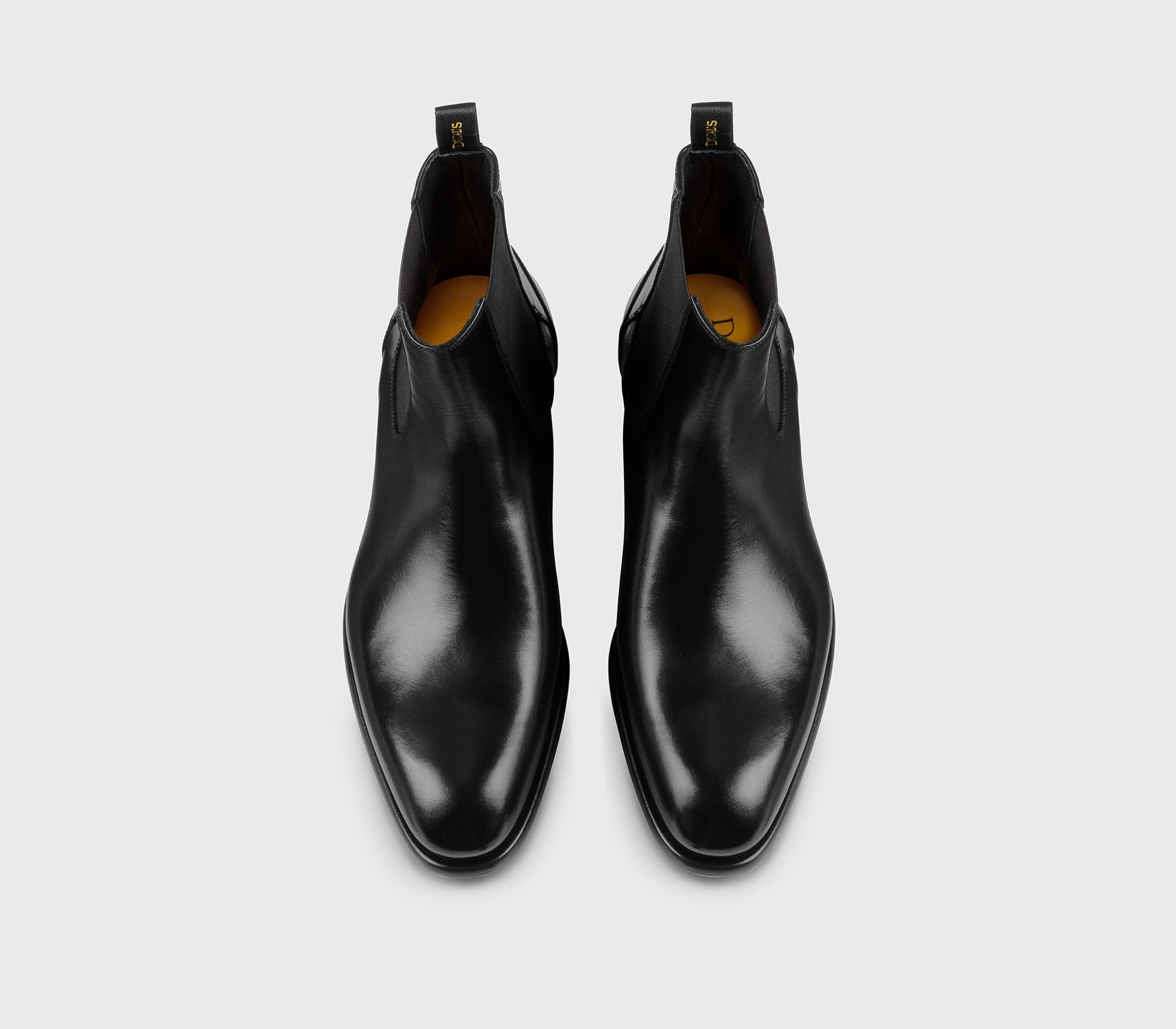 Black leather ankle boot