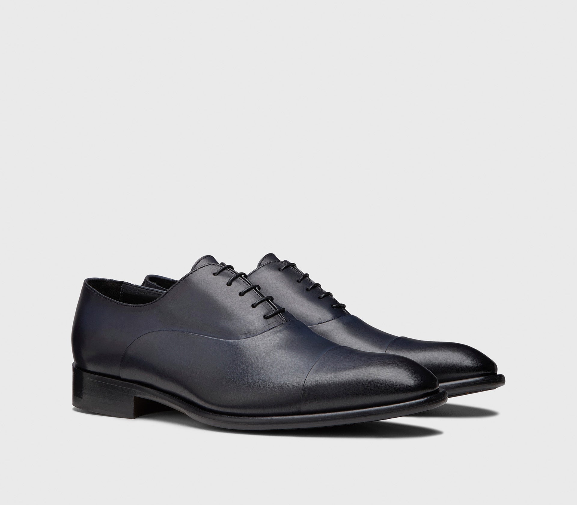 Blue leather lace-up