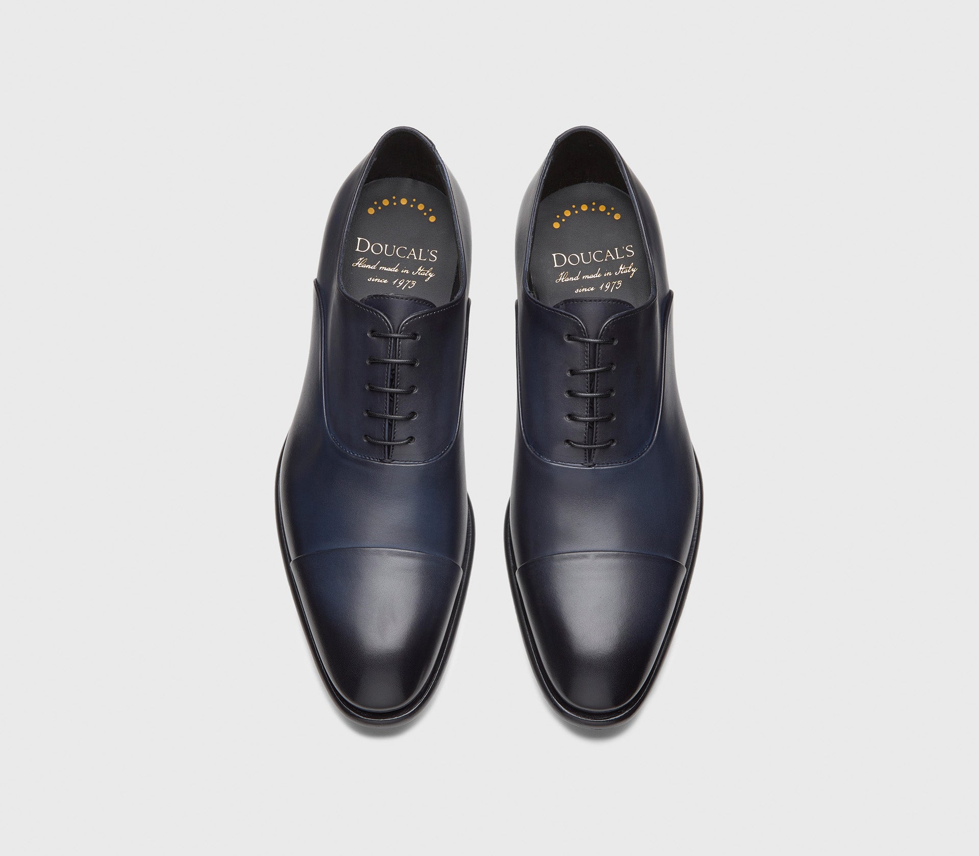 Blue leather lace-up