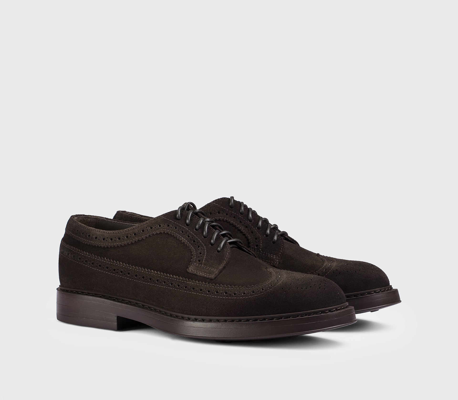 DU2523BRUXUF024TM23 - Stringata coda di rondine derby in suede marrone "terre"