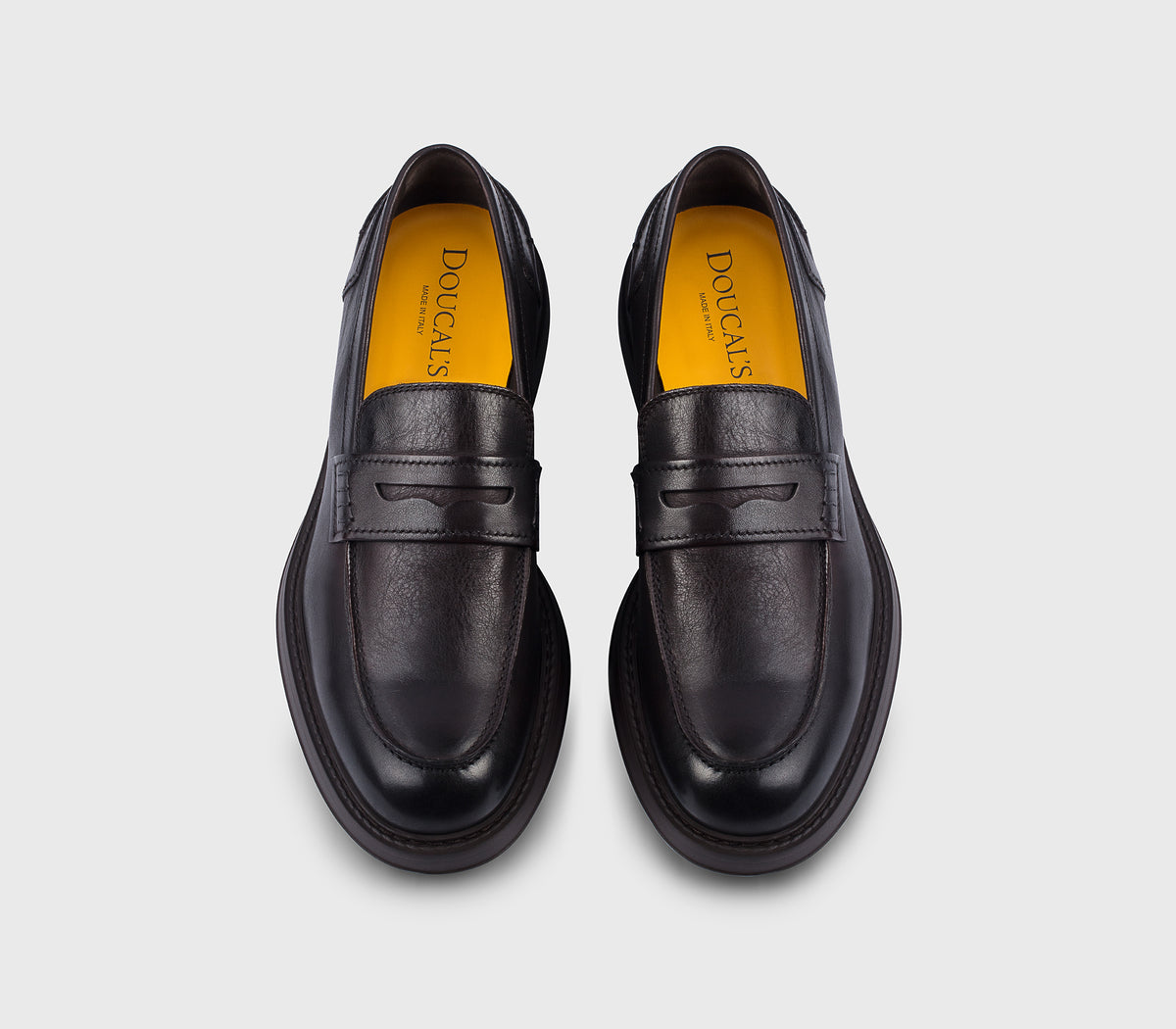 Mocassin Penny en cuir brun foncé