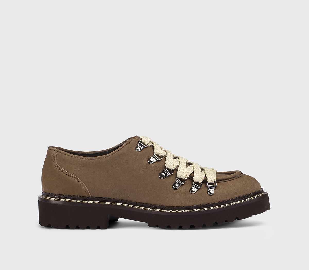 Chaussure à lacets avec crochets en daim expresso