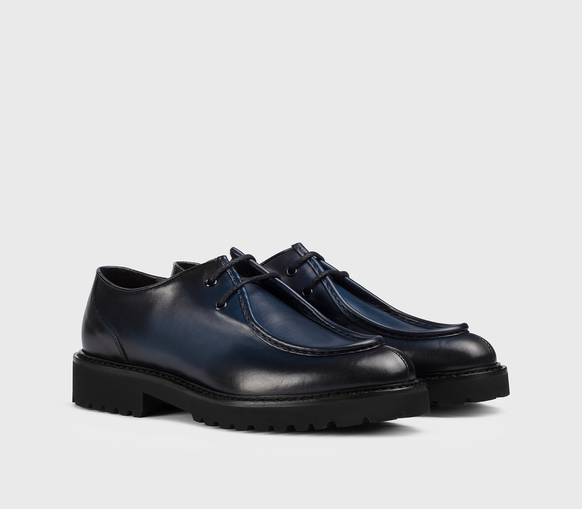 DU2737PHILUF159NB28 - Stringata in pelle a due fori blu