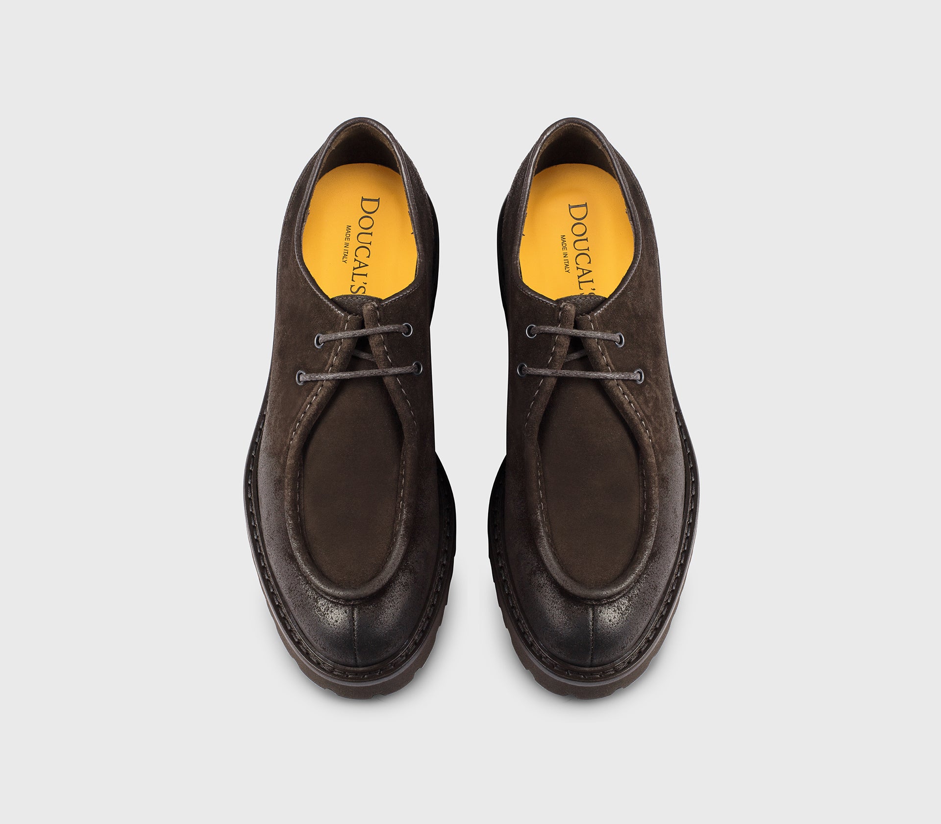 Chaussure à lacets en daim à deux œillets brun terreux