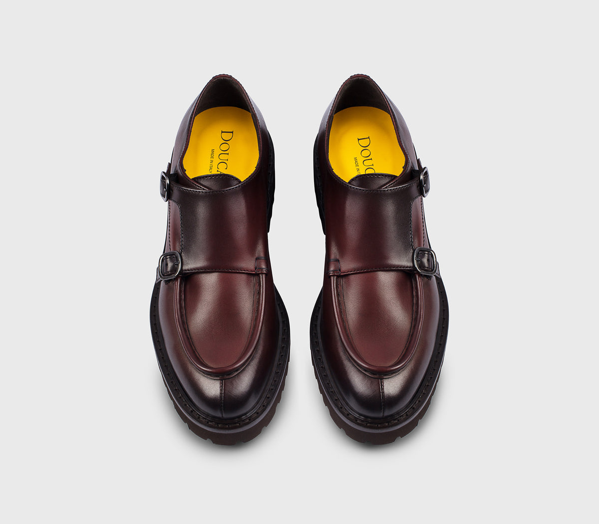 Chaussure à double boucle en cuir barbera