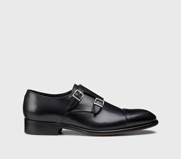 Men's monk strap shoes in leather | black - Doucal's Men's monk strap shoes in leather | black - Doucal's