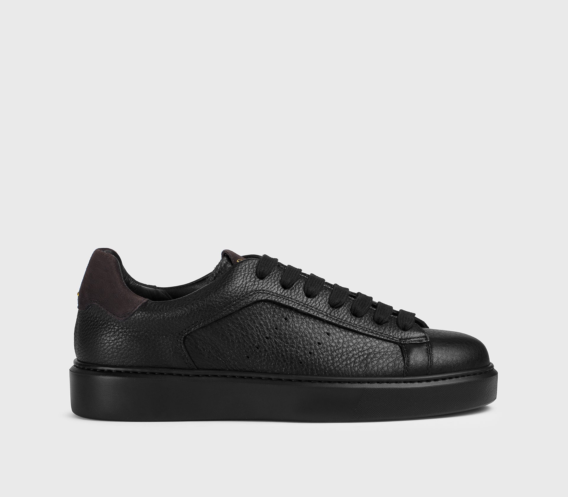 DU2852ALEXPF781NN00 - Sneaker in pelle nera con dettaglio in suede