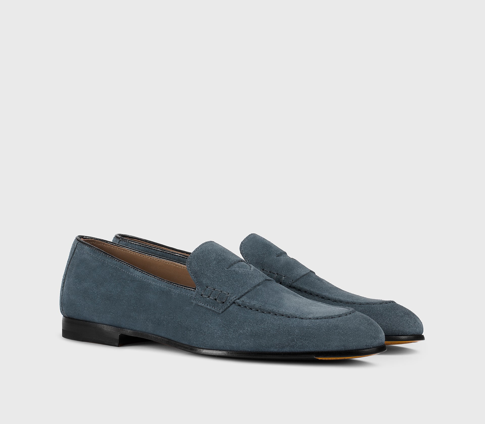 Sky blue suede loafer