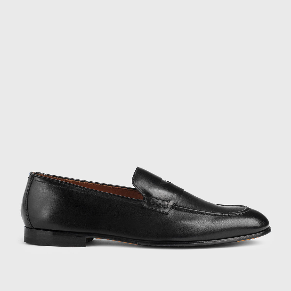 black dress loafers men Men's leather Penny loafer | black