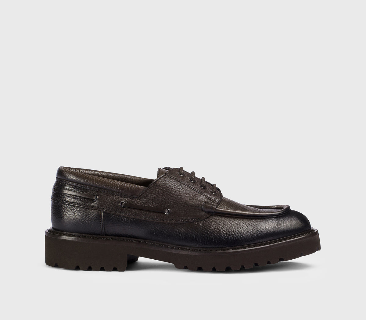 DU3083PHILUF054TM00 - Mocassino stringato in pelle di cervo testa di moro
