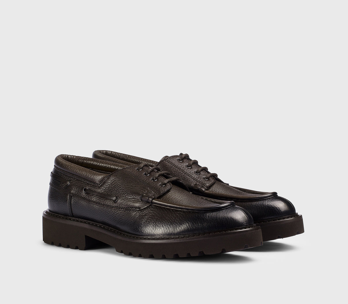 DU3083PHILUF054TM00 - Mocassino stringato in pelle di cervo testa di moro