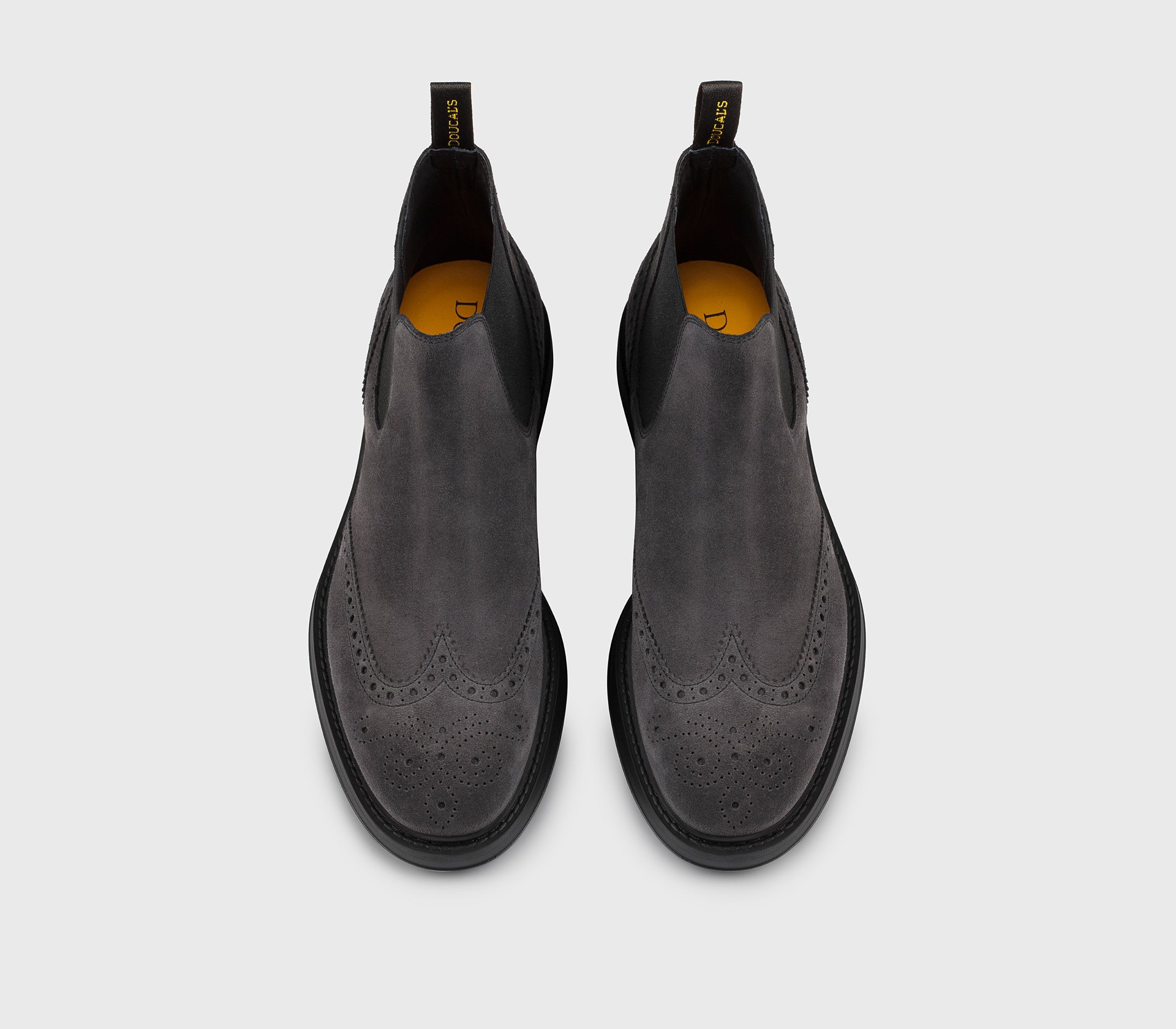 “Charcoal” grey suede dovetail ankle boot