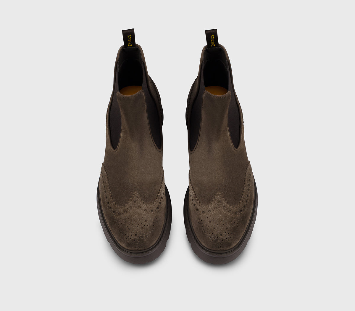 Wingtip-Stiefelette aus Veloursleder im Farbton „Creta“