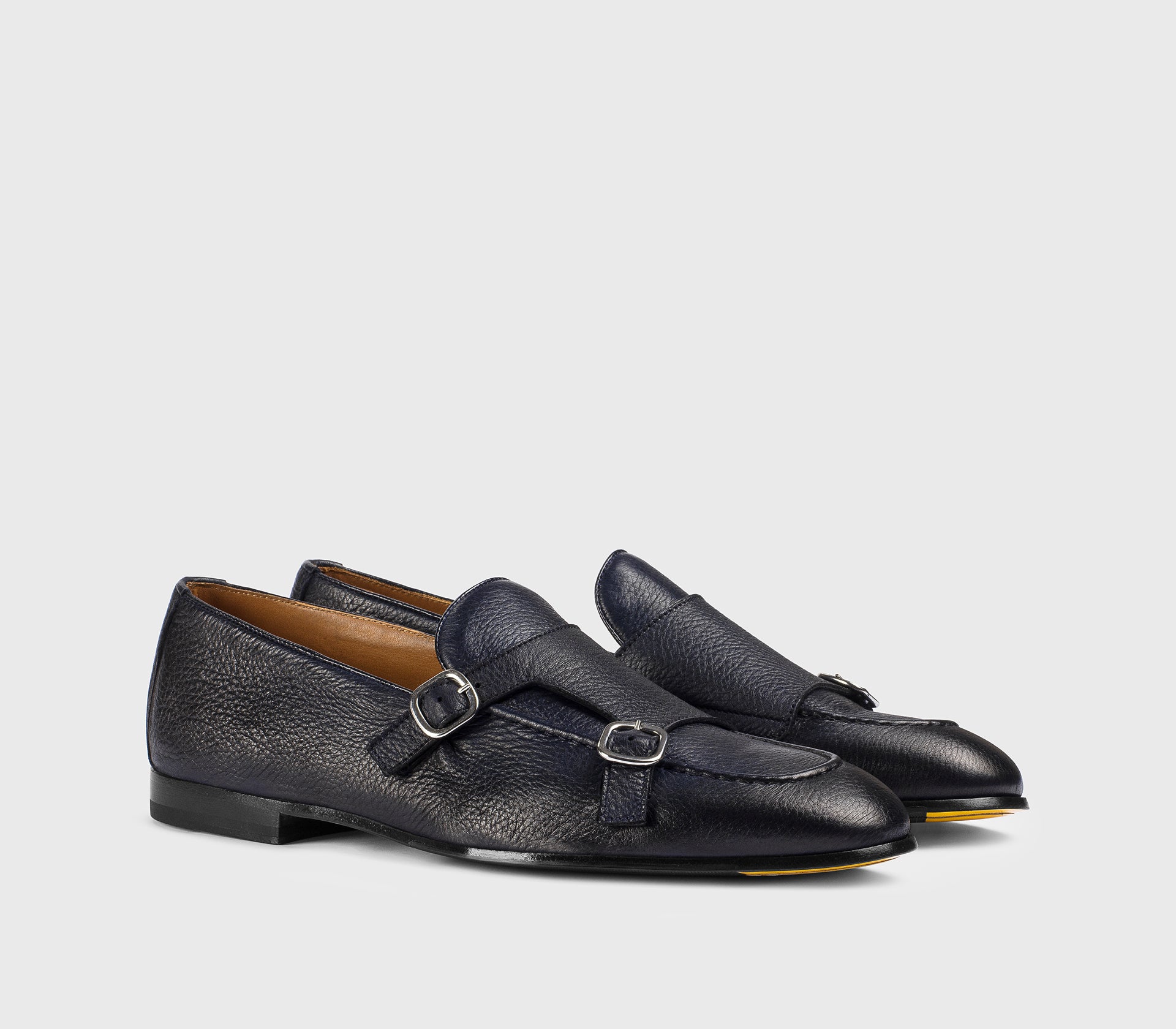 Monkstrap-Mokassin aus blauem Hirschleder