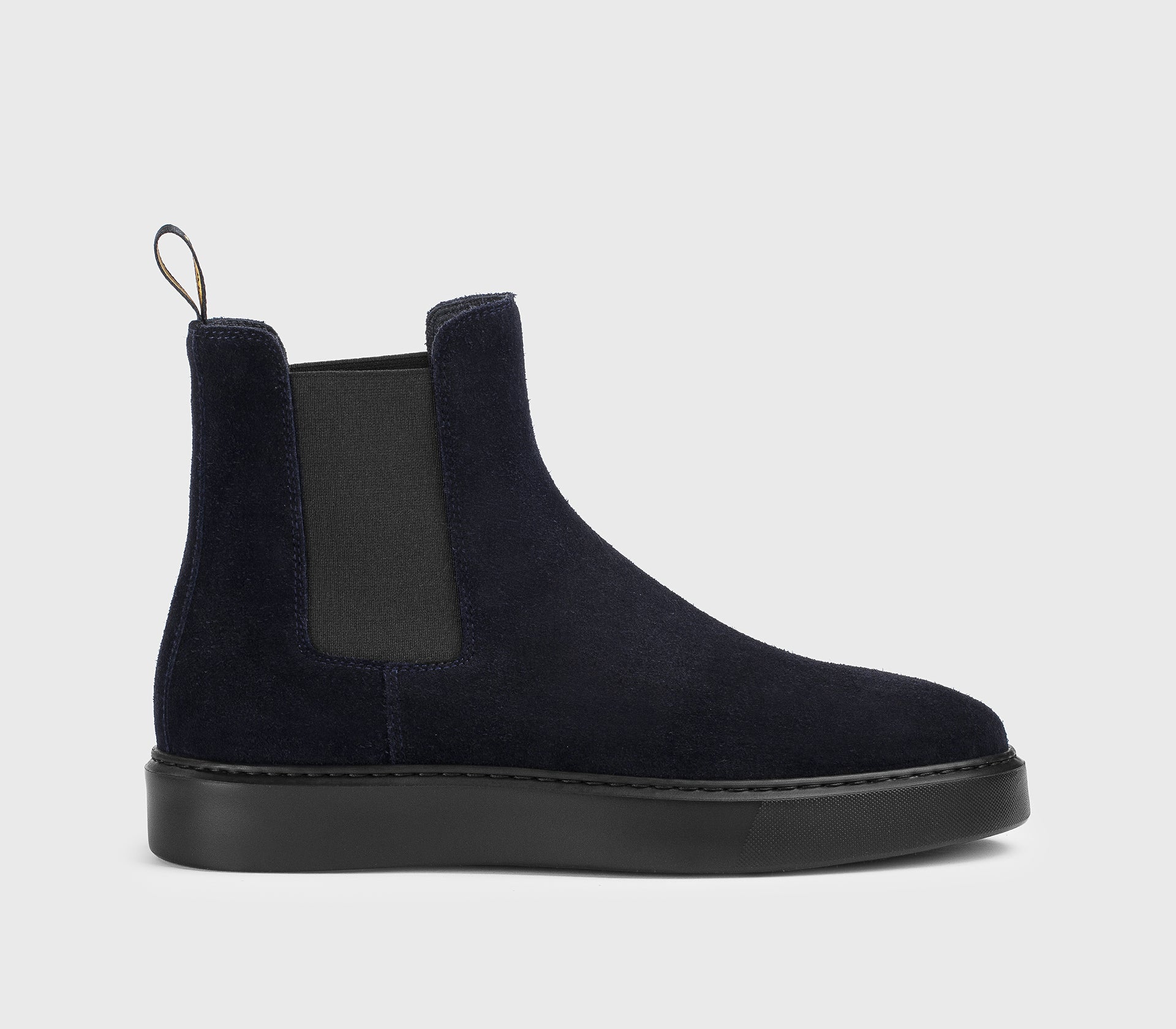 Blue suede ankle boot