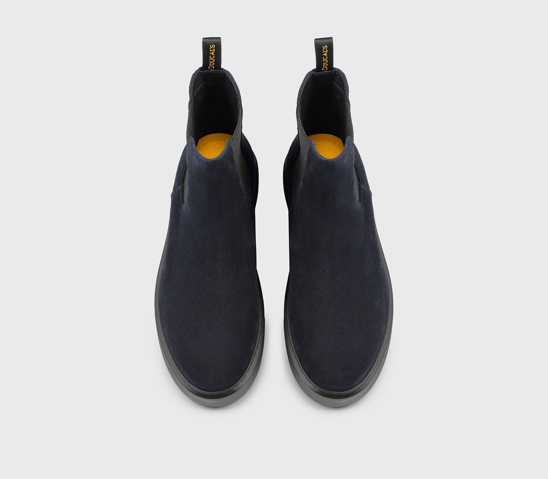 Blue suede ankle boot