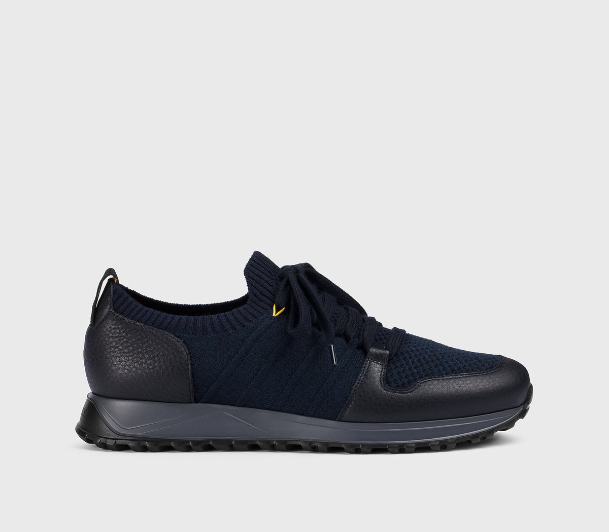 Blue and black dual material sneaker