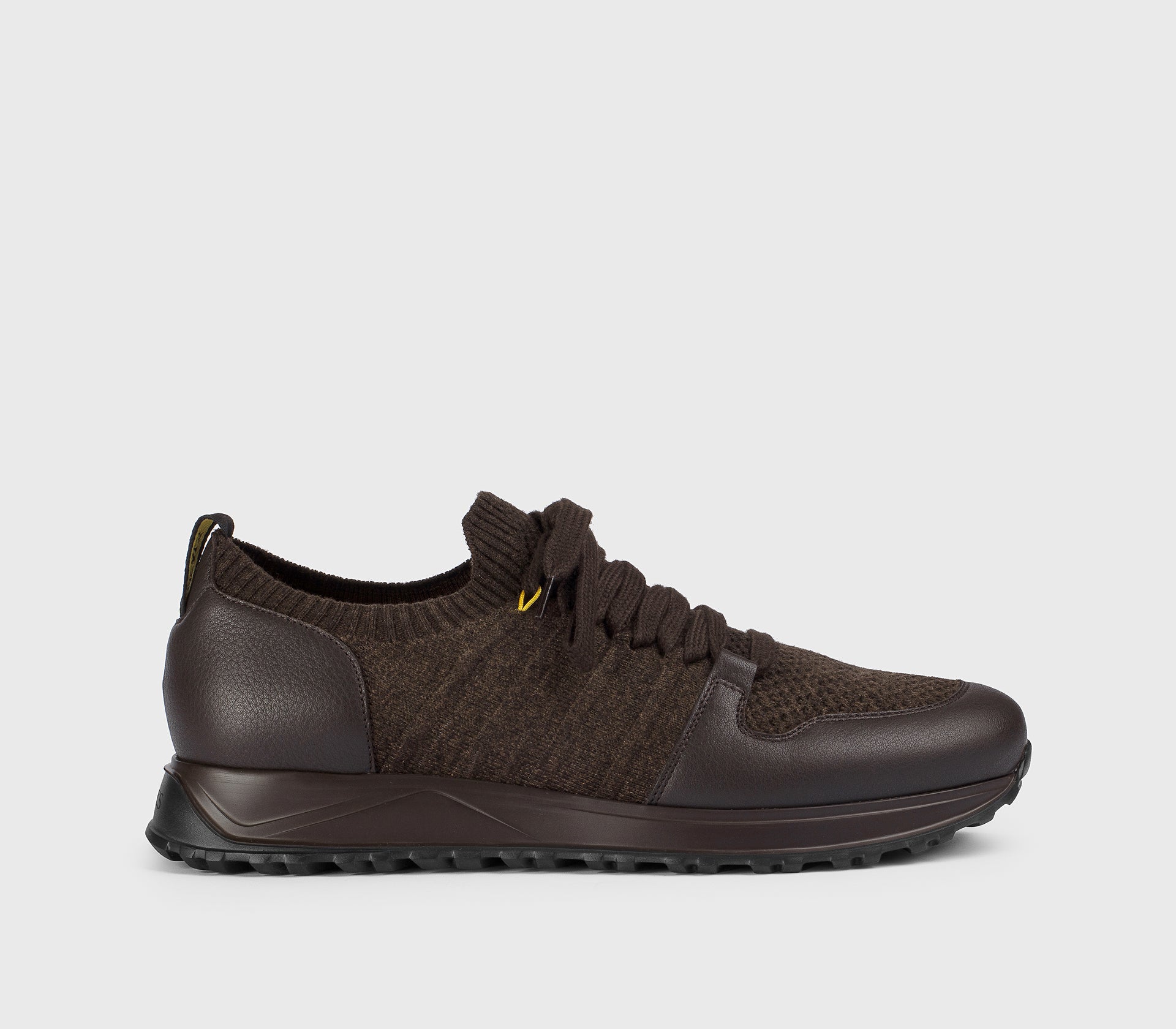 Dark brown dual material sneaker