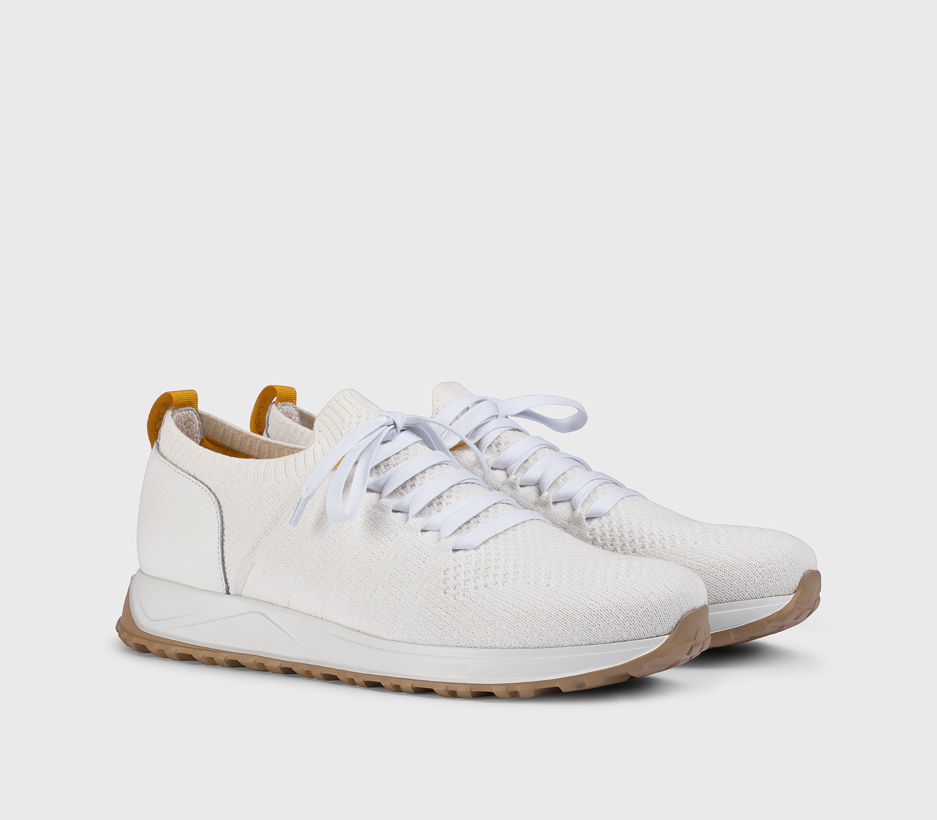 DU3222SYDNPZ830DW13 - Sneaker in tessuto tecnico e pelle bianca