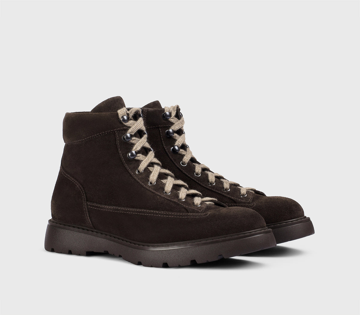 DU3236GOTNPF810TM23 - Scarponcino stringato in suede marrone "terre"