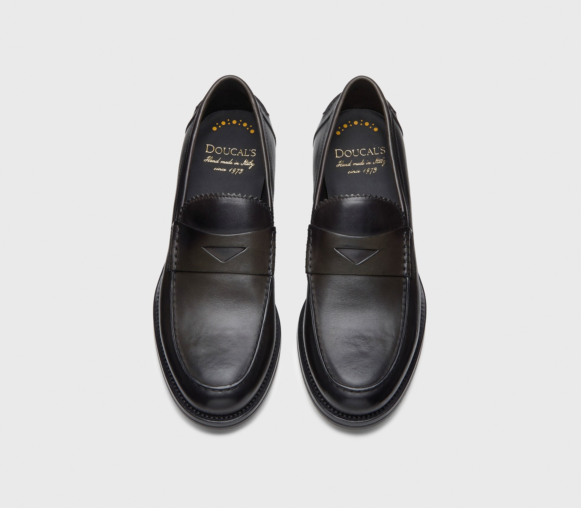 Dark grey leather loafer