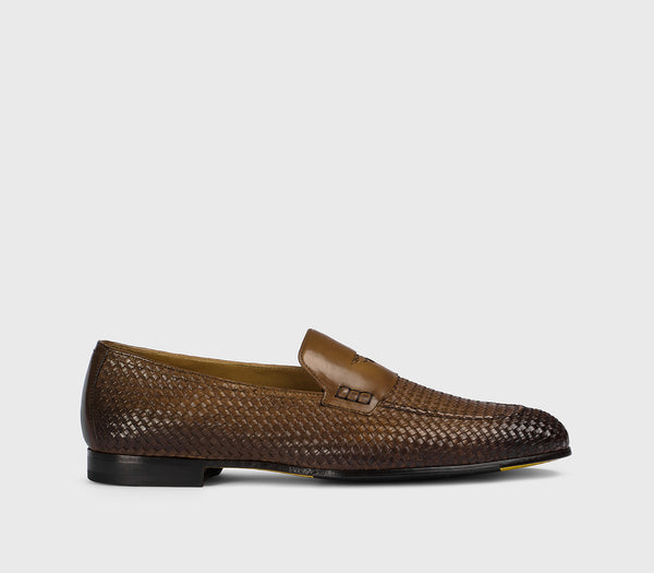 デザイン◎ 90s~ Vintage Woven Leather Loafers デザイン◎ 90s~ Vintage Woven Leather Loafers