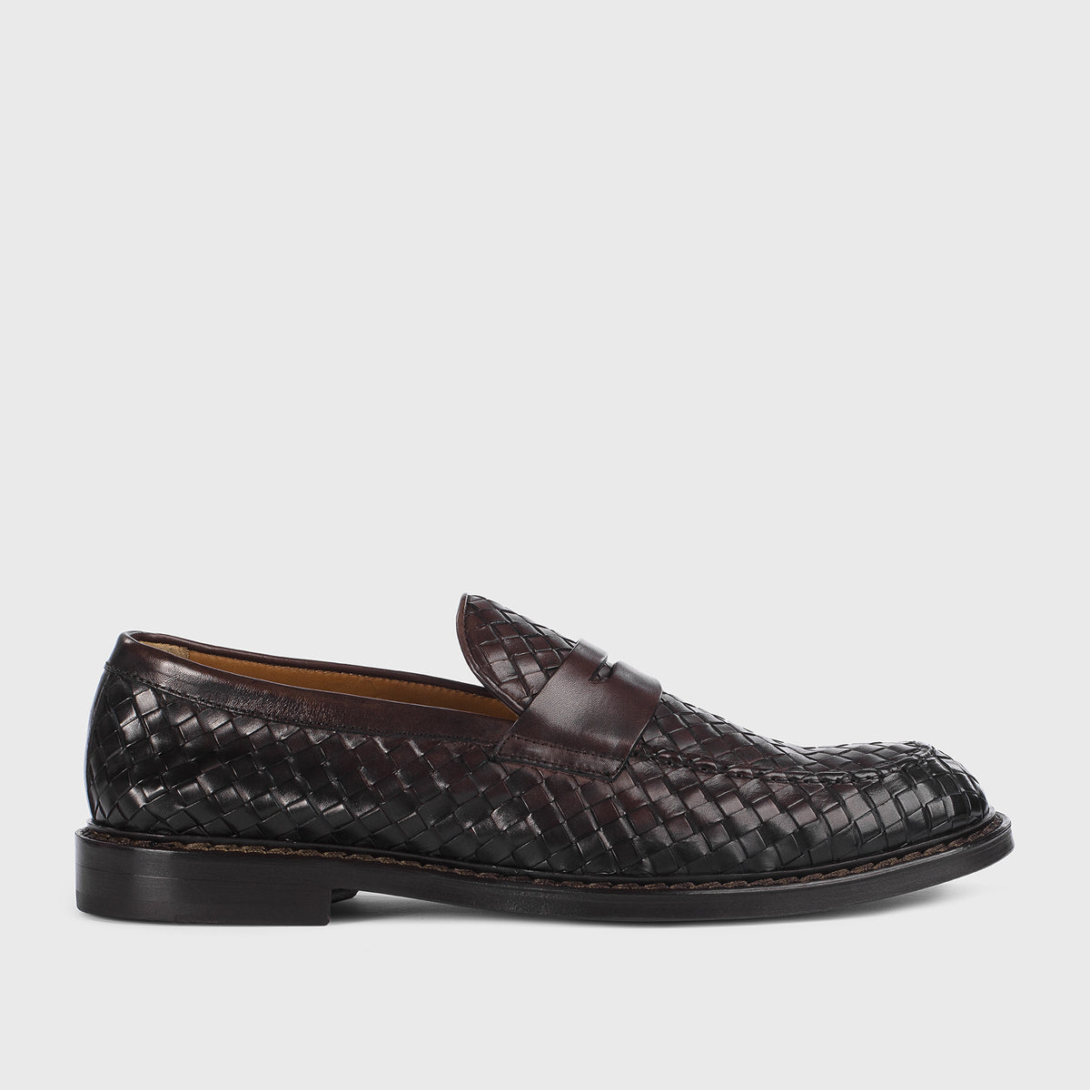 Tag Men\'s Dark Brown Woven Slip-On Loafers mens woven loafers products for sale | eBay main image 2